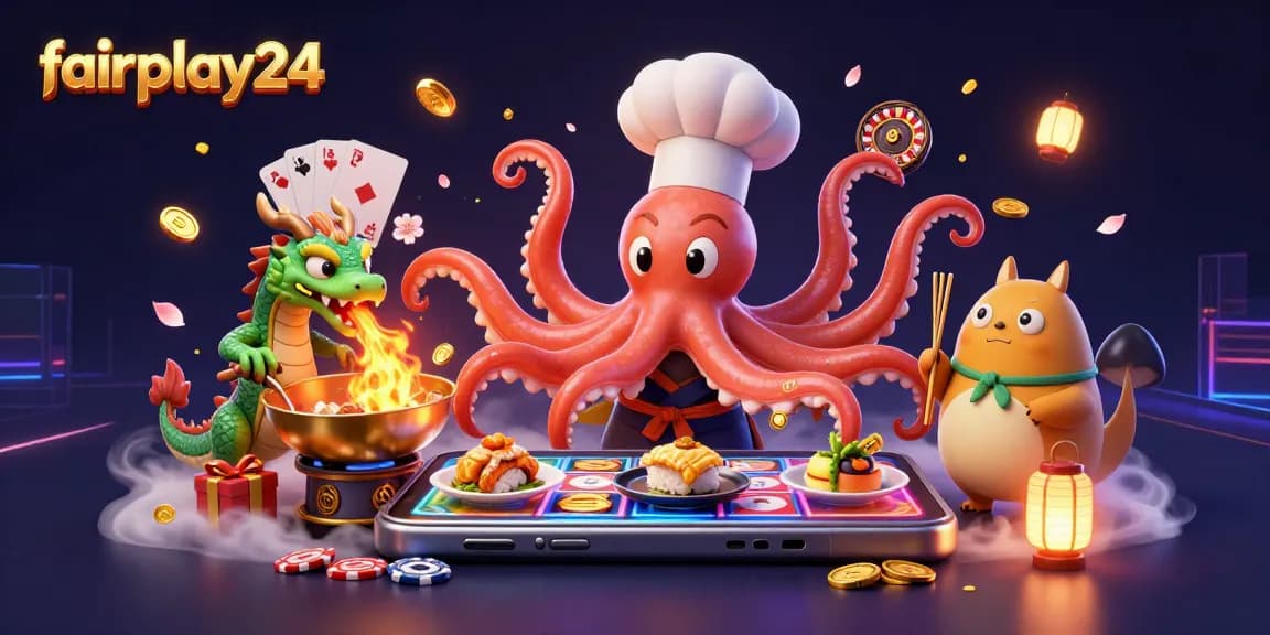 Watch fairplay24's excitement unfold with vibrant characters and dynamic casino elements.