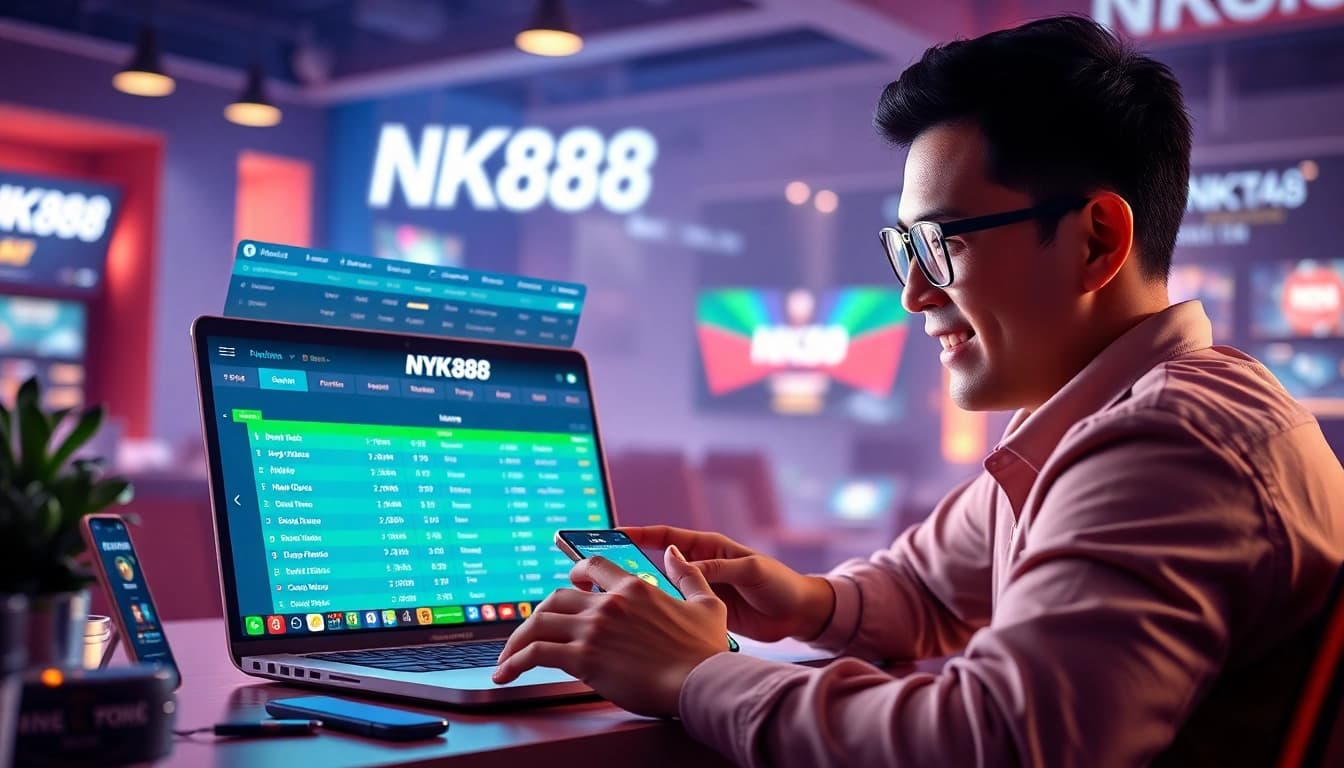 NK88 online betting platform showcasing vibrant promotions and user interaction.