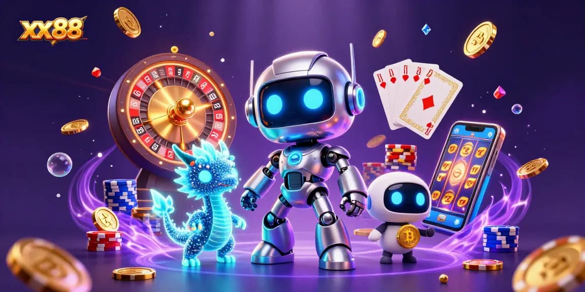 Engage with the thrilling xx 88 casino experience depicted in a vibrant 3D scene featuring animated characters and game elements.