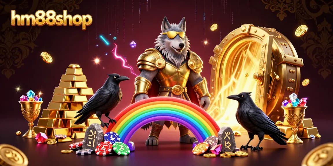 Join the action at hm88shop with a vibrant 3D illustration of Odin and treasure-filled elements