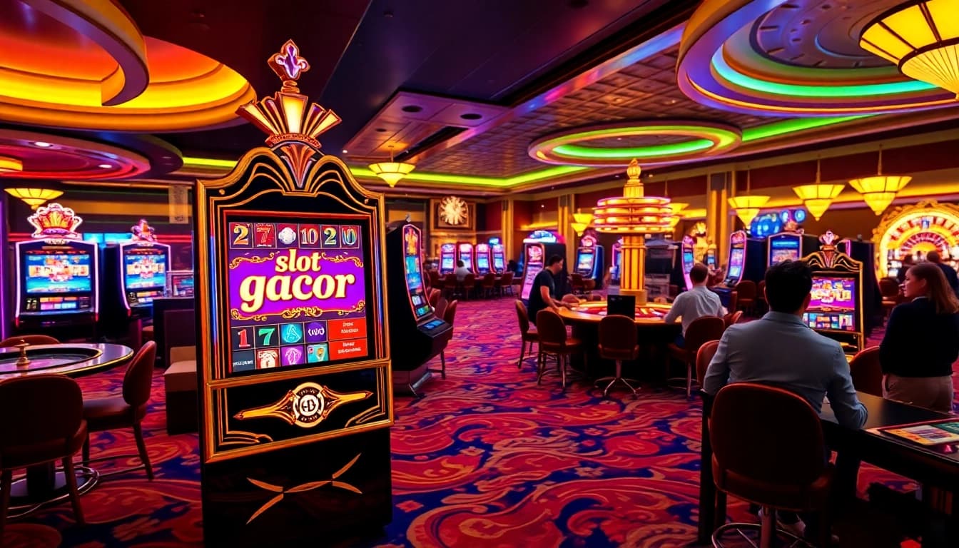 Experience the thrill of slot gacor games at a vibrant casino scene filled with excitement.