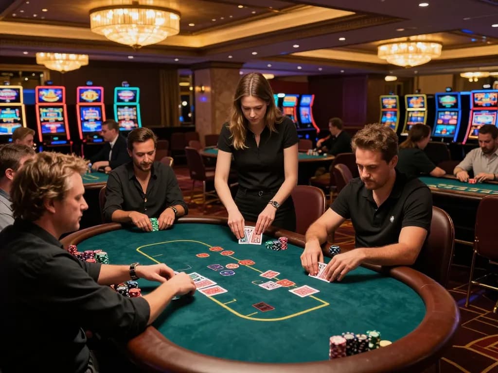 Players strategizing their bets at 78win's exciting casino gaming floor