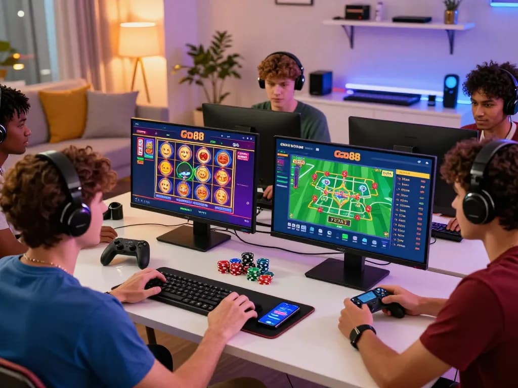 Exciting online gaming scene on Go88 platform featuring diverse players engaged in thrilling games.