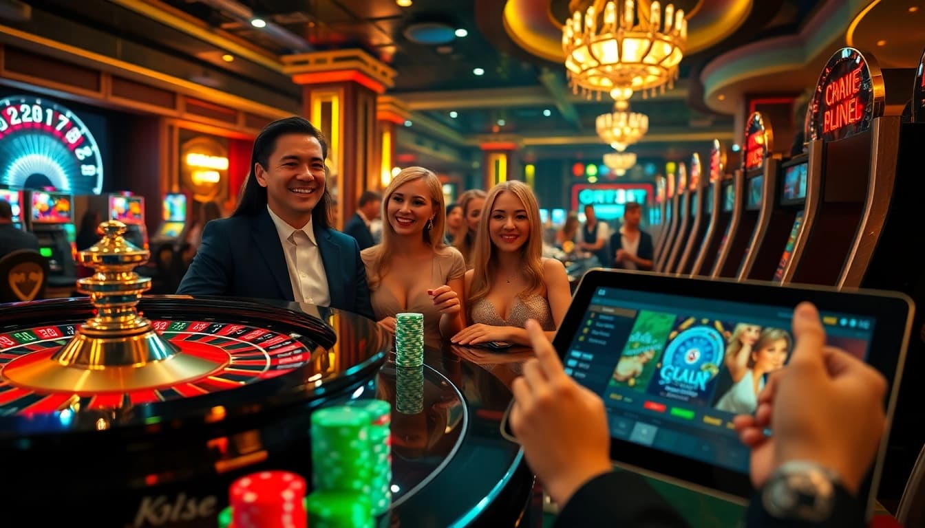 Experience the thrill of winning at https://ok365t.fit/ with vibrant casino visuals featuring roulette and poker.