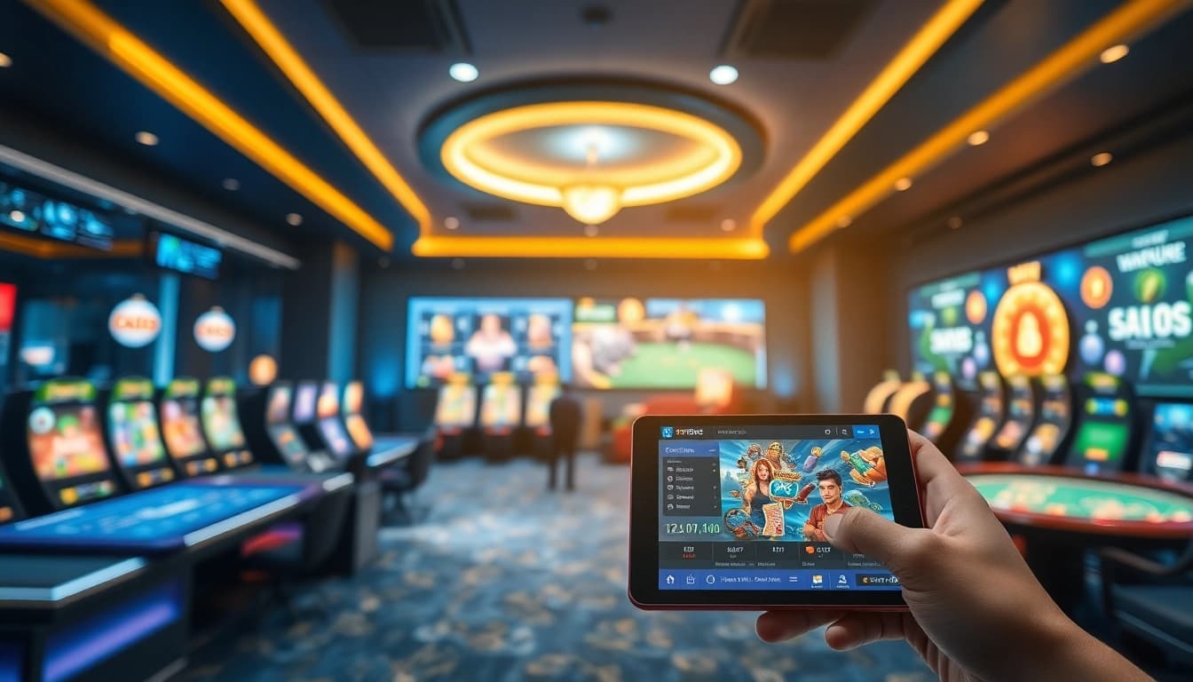 Experience the thrilling online gaming world of TR88 with a virtual casino atmosphere filled with exciting games and vibrant visuals.