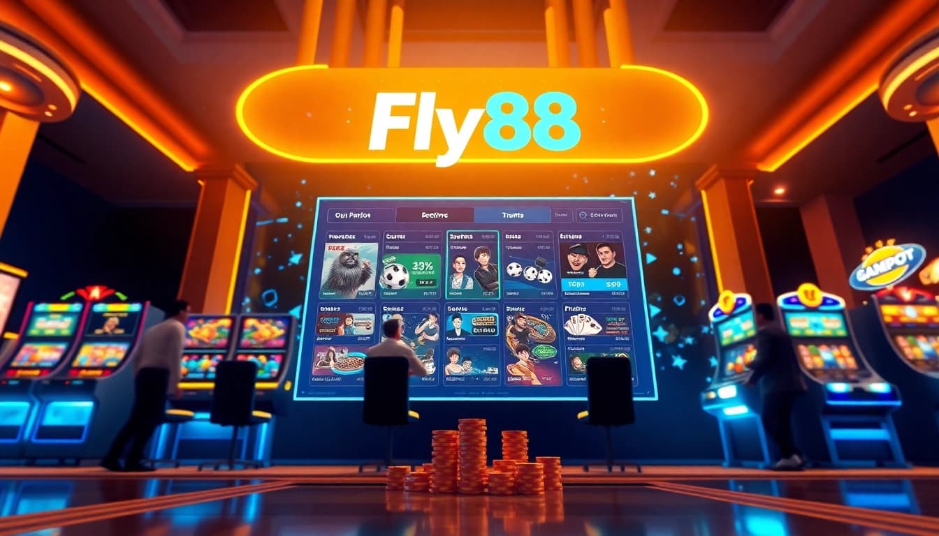 Engaging Fly88 online gaming platform interface with vibrant colors and interactive elements.