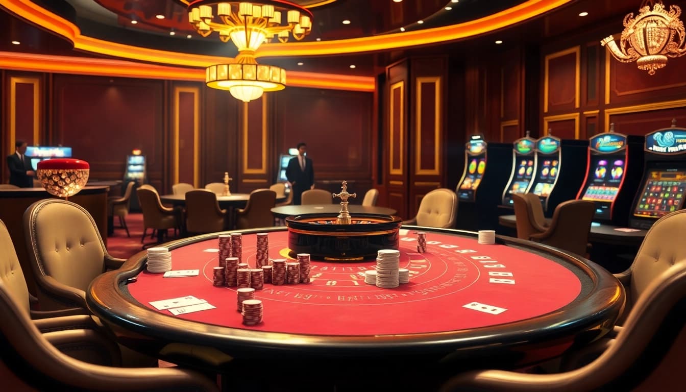 Experience the excitement at https://luck882.co.com/ with vibrant gambling scenes showcasing luxury and professionalism.