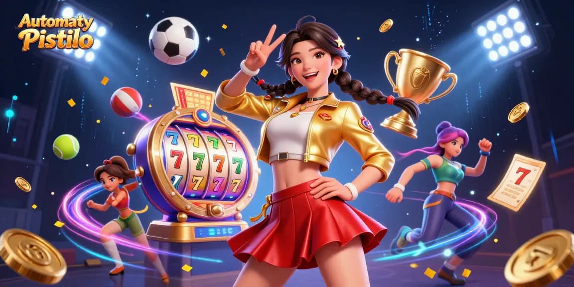 Play thrilling games at Automaty Pistolo with vibrant slots surrounded by dynamic gaming elements.