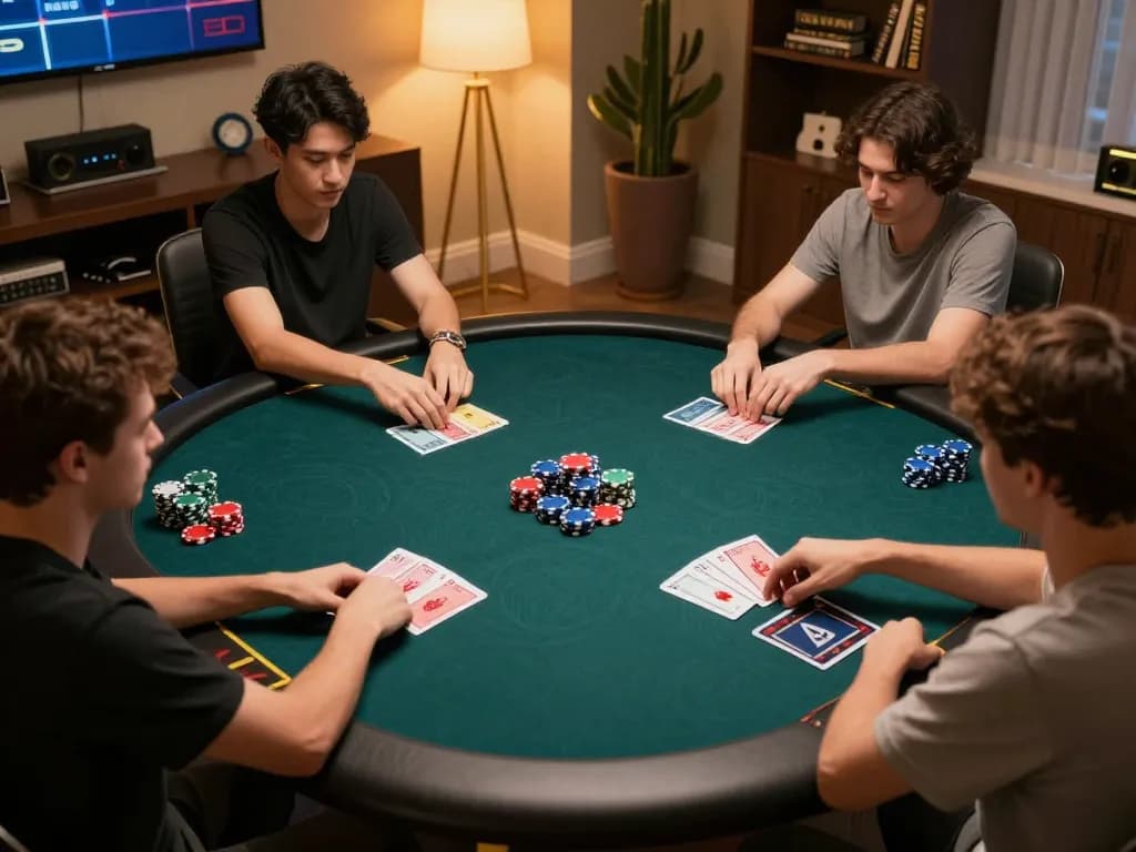 Players engaging in a thrilling online poker game at 777VIP, showcasing vibrant gameplay and strategic interactions.