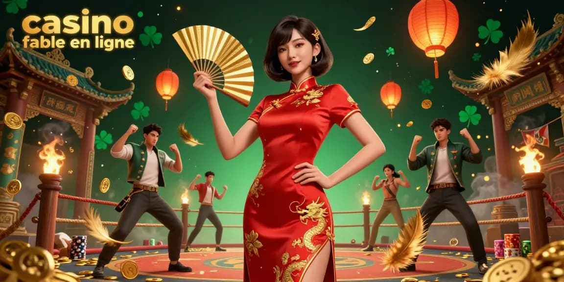 Vivez l'excitation au casino fiable en ligne avec une illustration 3D vibrante mettant en vedette des pièces d'or et des lanternes.