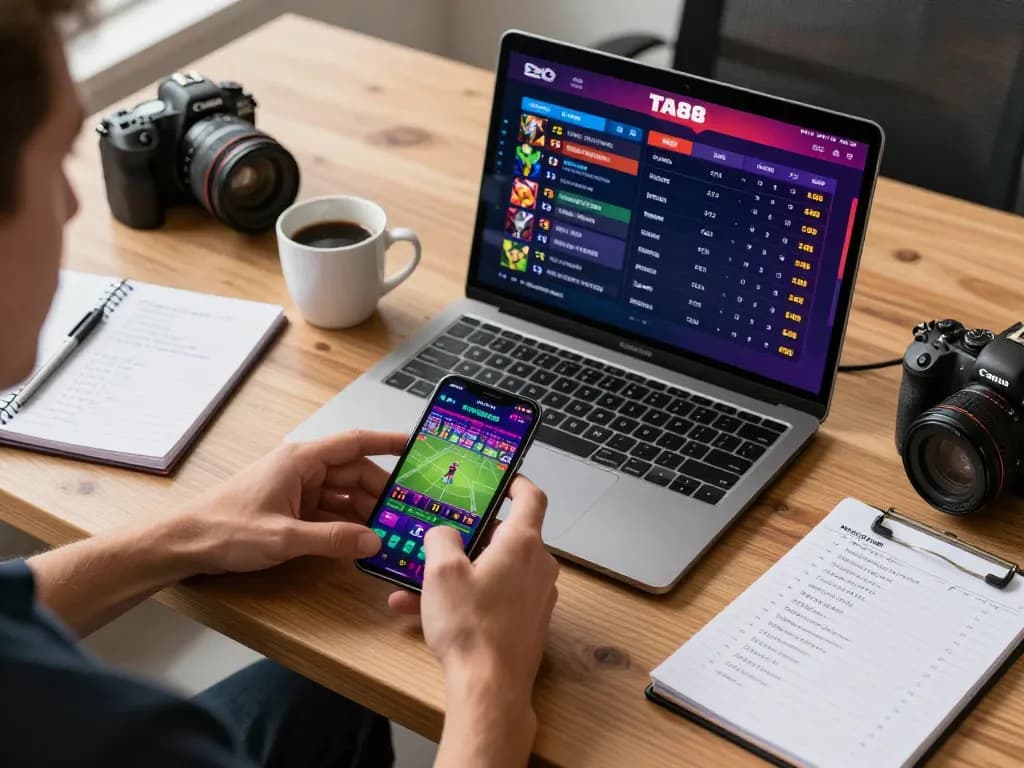 Player engaging with Ta88's online betting app showcasing real-time sports betting actions.
