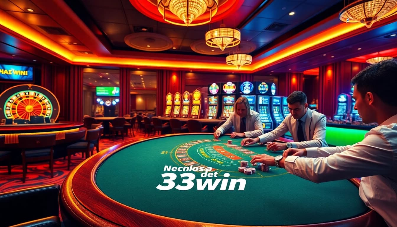 Experience the thrill of winning at the luxurious 33win casino with stylish poker tables and exciting slot machines.