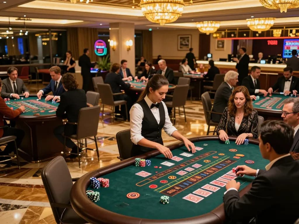 Players enjoying live games at TG88 casino, capturing the excitement of betting on roulette and blackjack tables.