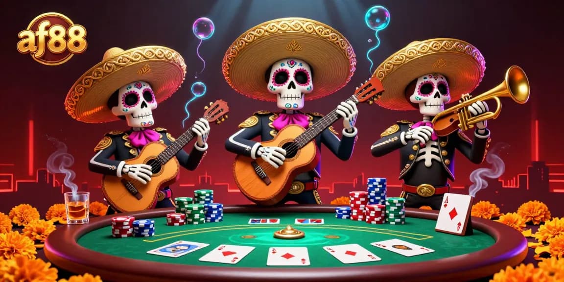 Experience thrilling gameplay with af88 during a Dia de los Muertos celebration featuring a lively mariachi band.