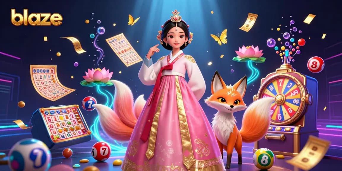 Experience the thrilling excitement of blaze with vibrant reels and lucky symbols in an enchanting casino scene.