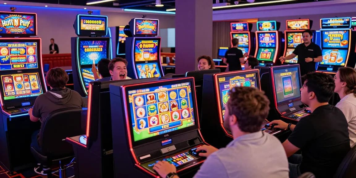 Players at an online casino enjoying Bonus Buy slots at https://celebratepanto.co.uk/, immersed in an exciting gaming atmosphere with vibrant visuals.