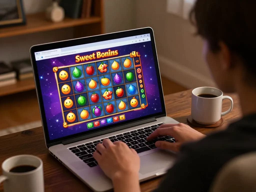 Player engaged in sin88 online slot game, showcasing vibrant graphics and interactive betting interface.
