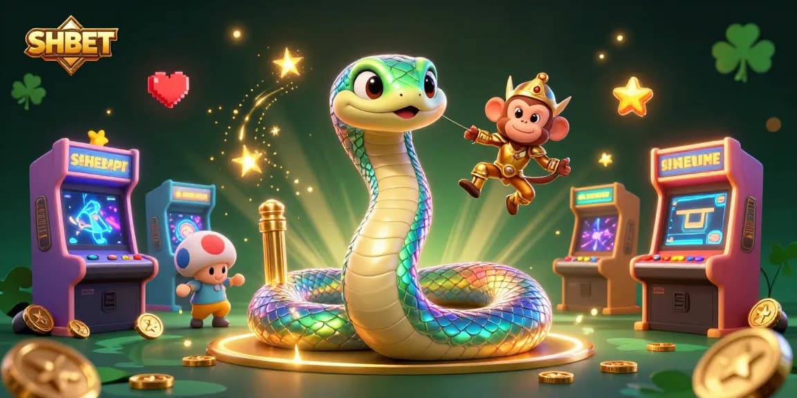 Experience the vibrant world of SHBET with colorful characters and dynamic casino elements in this vibrant 3D illustration.