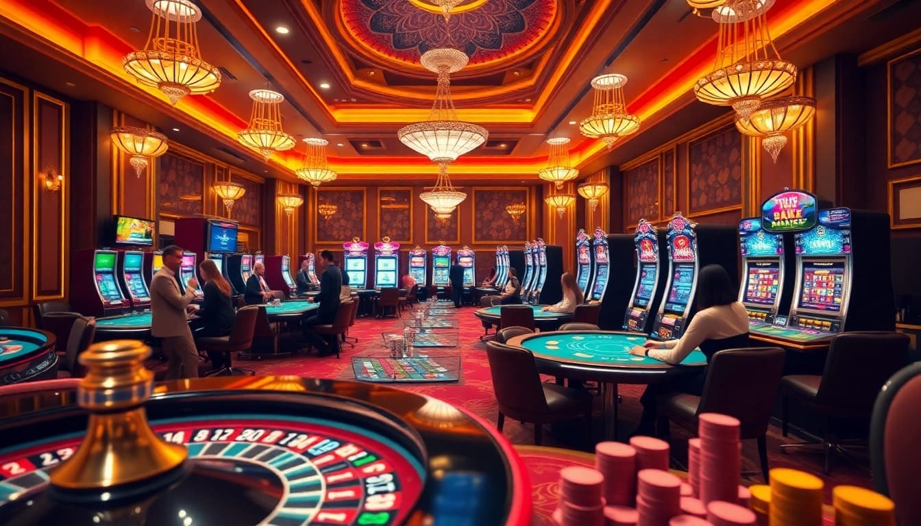 Experience thrilling live dealer games on a premier แพลตฟอร์มคาสิโนเรียลไทม์สำหรับผู้เล่นไทย, with vibrant casino elements.