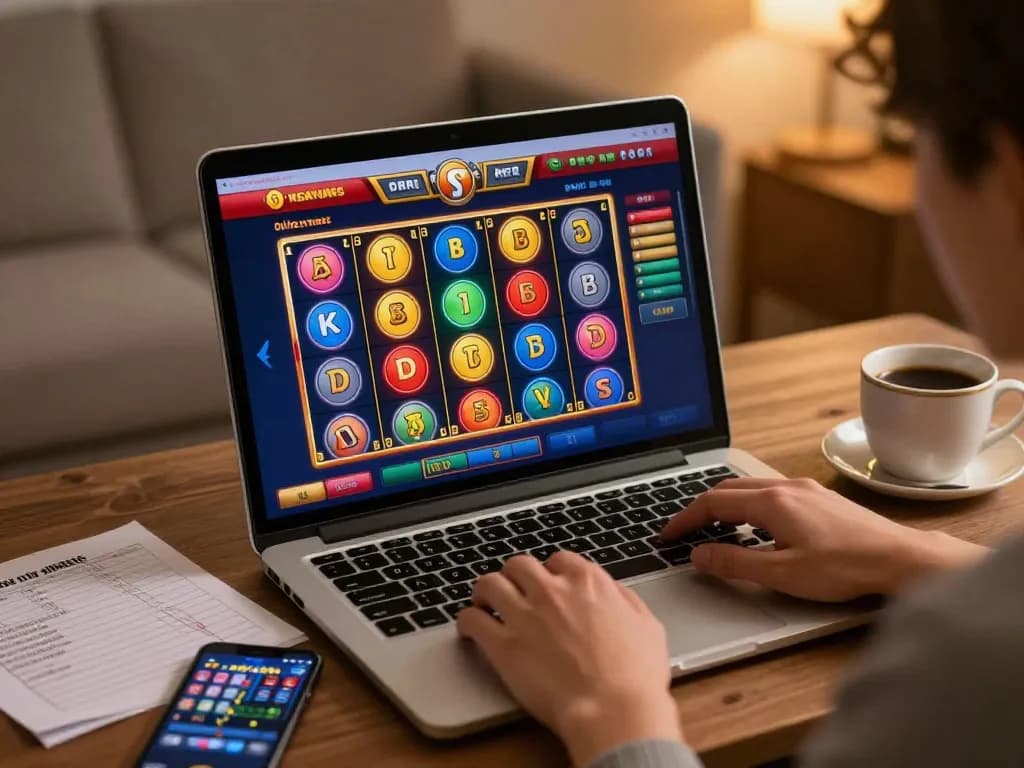 Player enjoys interactive slots experience on lv88 casino platform from home setting