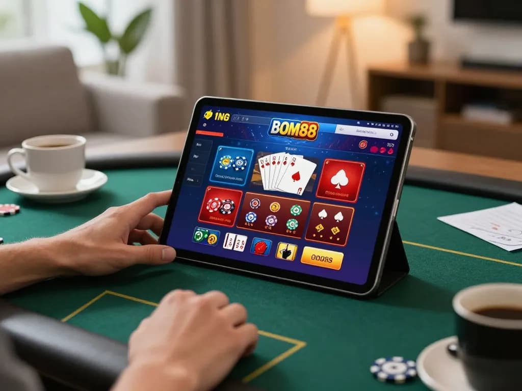 Bergabunglah dengan aksi mendebarkan di BOM88 dengan menjelajahi permainan online yang dinamis dalam suasana rumah yang nyaman.