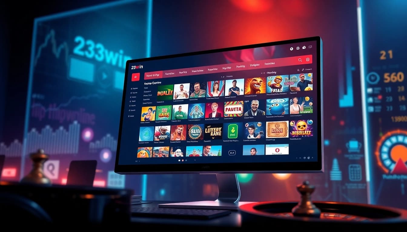 Interactive online gaming interface of 23win showcasing vibrant games and professional design.