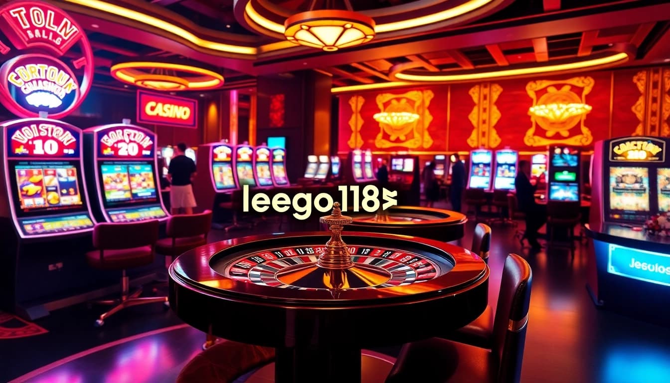 Experience exciting gameplay at lego138 with luxurious casino elements like poker chips and slot machines.
