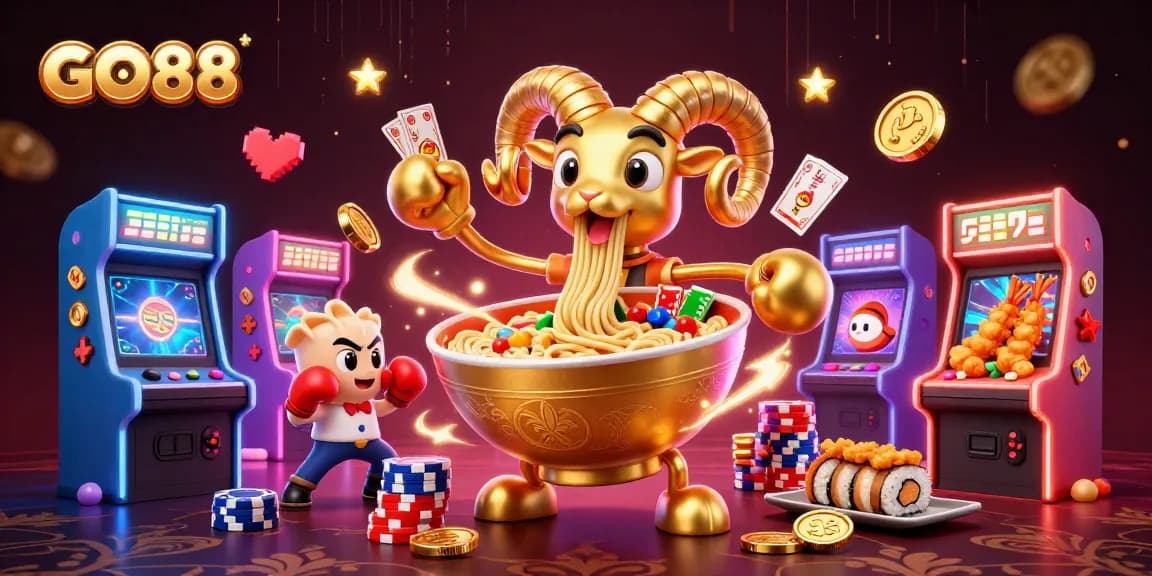 Experience the excitement of GO88 with vibrant characters and dynamic game elements in a vibrant, casino-themed universe.