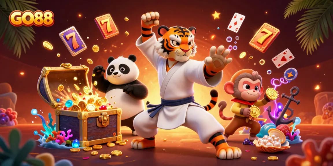 Win big playing exciting games at GO88, featuring dynamic casino adventures and vibrant 3D characters.