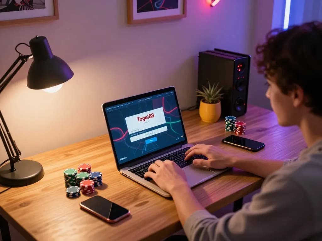 Togel88 Login Link Alternatif displayed on laptop during an engaging online betting session