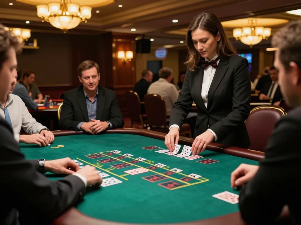 Players strategizing at the AW8 blackjack table, featuring dynamic dealer action and engaging gameplay