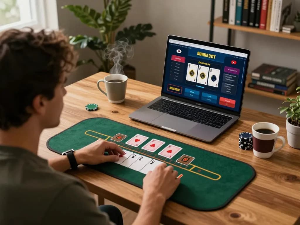 LLWIN player engaged in an online blackjack game, focusing on strategy and responsible betting.