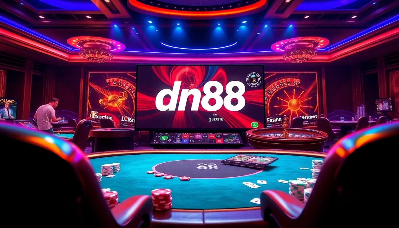 Engage in thrilling online gambling with dn88's vibrant casino interface showcasing live games and betting excitement.