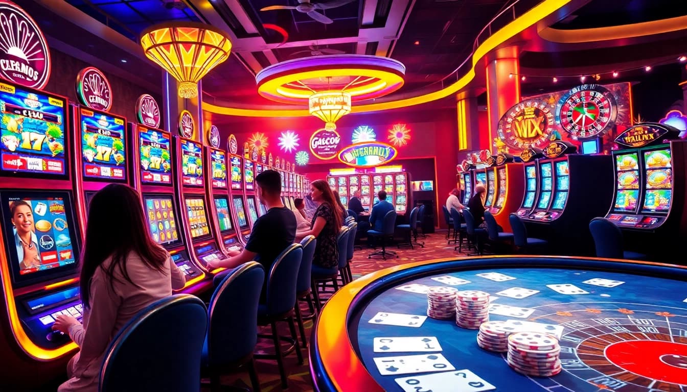 Experience the thrill of slot gacor as players enjoy vibrant casino machines and exciting gameplay.