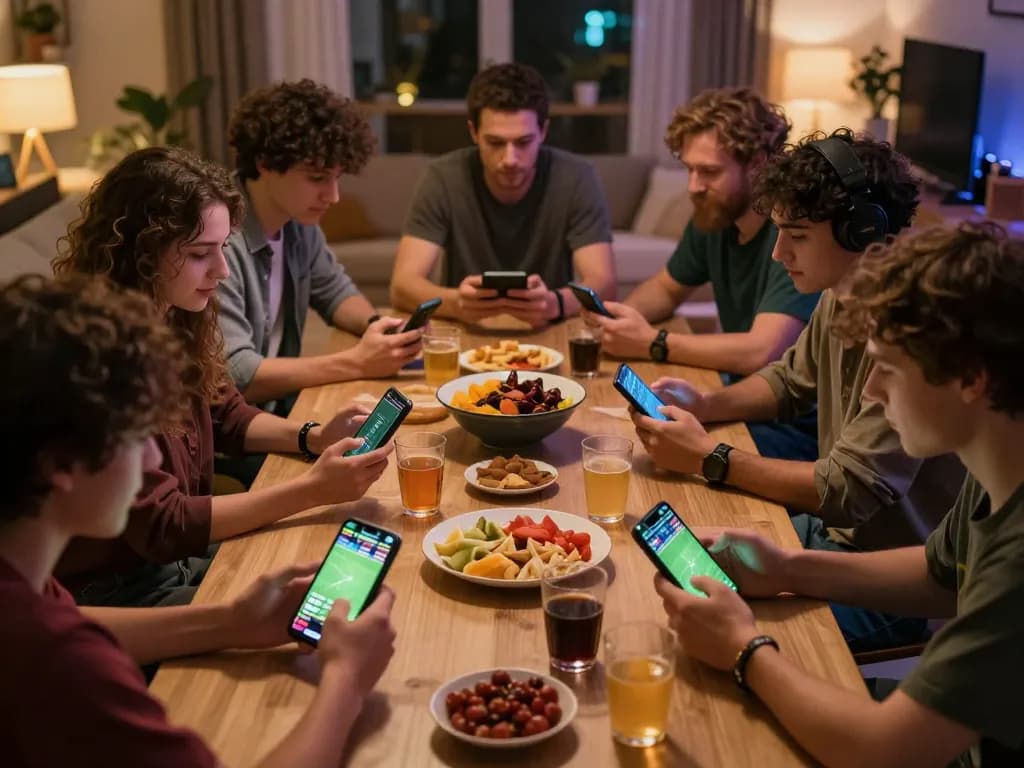 Aksi taruhan langsung SBOBET88 selama malam permainan santai dengan teman-teman yang menikmati perjudian mobile