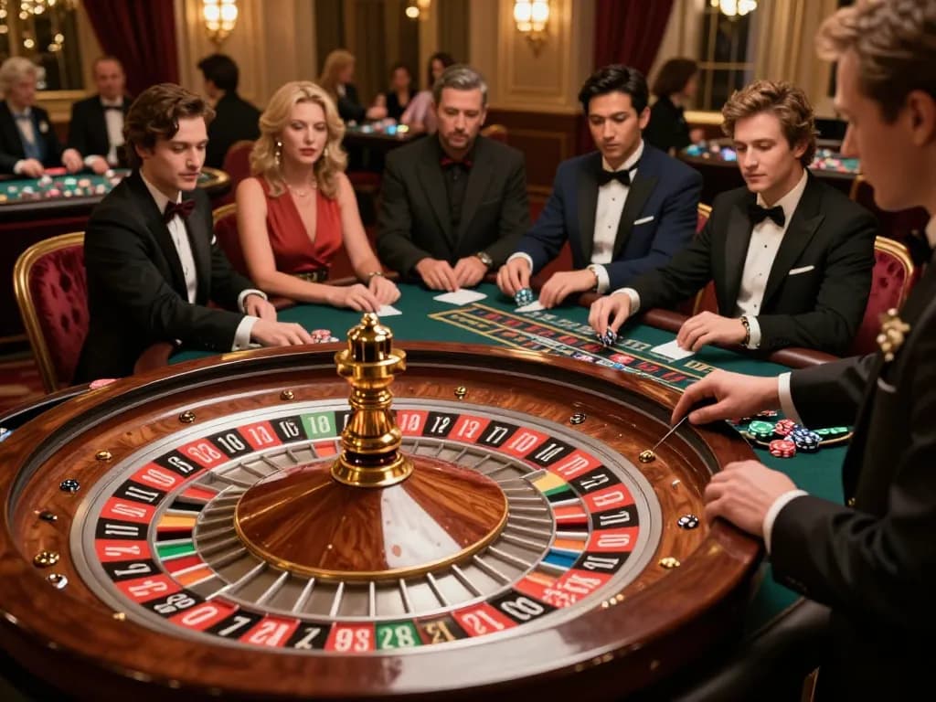 Xocdiaclub players engaged in an exciting roulette game with a spinning wheel and betting chips.