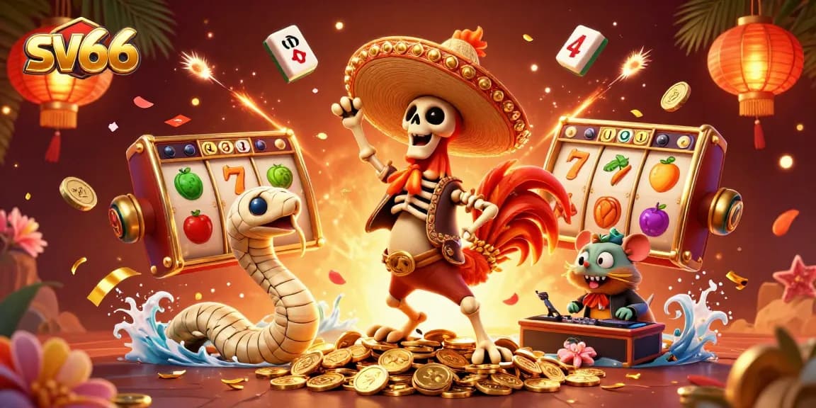 Engage with sv66 through a vibrant 3D casino scene featuring dynamic characters and immersive elements.