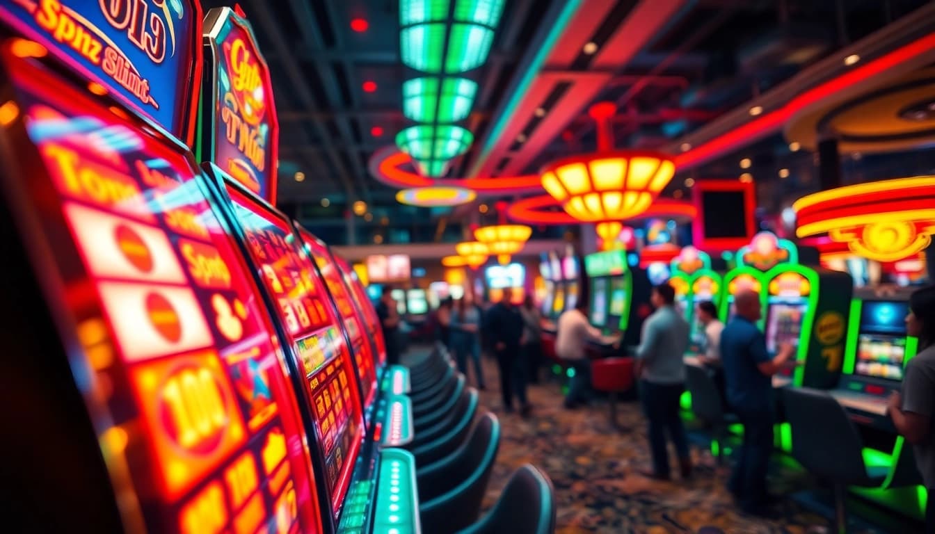 Mencoba peruntungan di mesin slot nekototo dengan suasana kasino yang meriah.