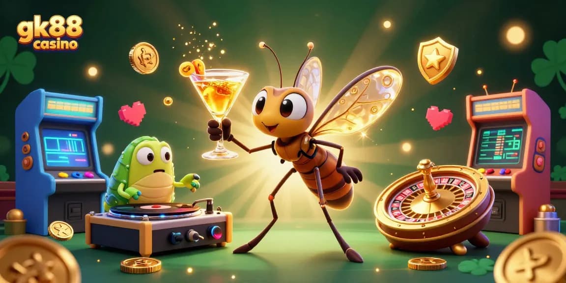 Engage with gk88casino's thrilling offerings in an exciting casino digital illustration.