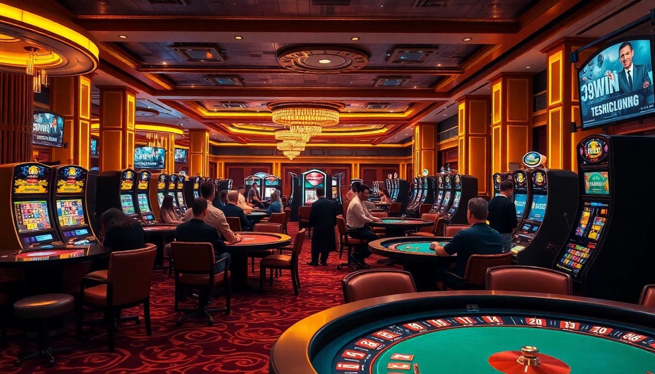 Players enjoying a dynamic casino experience at 32WIN, engaging in games with excitement.