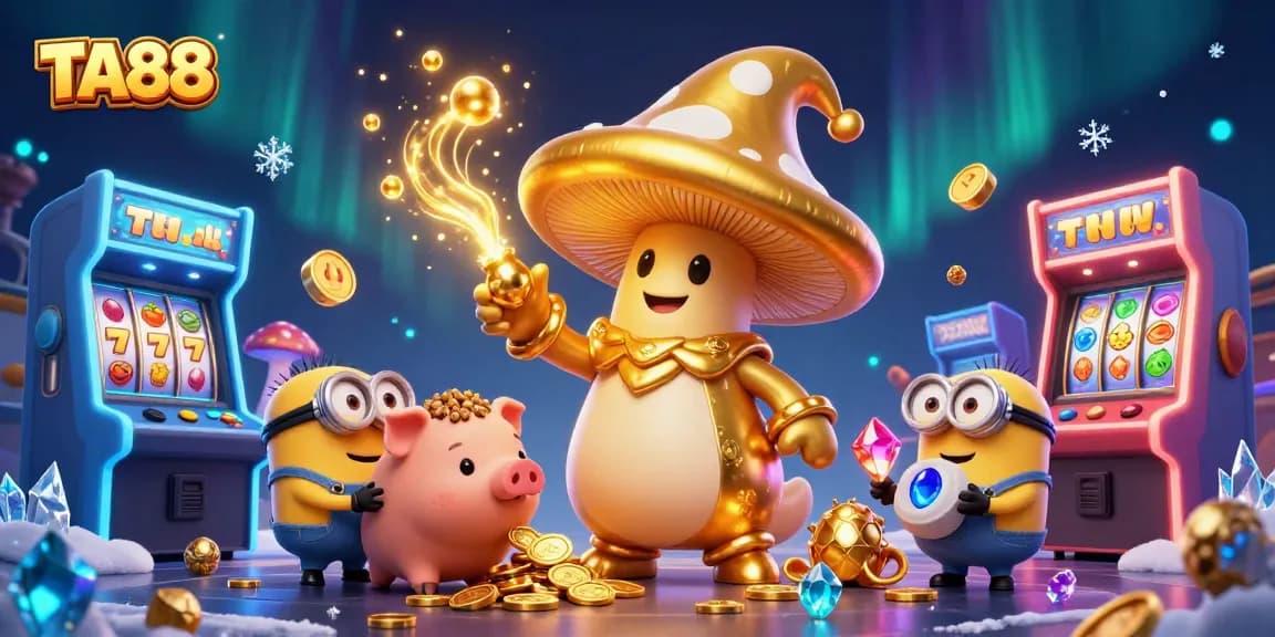 Experience winning moments with TA88's magical casino ambiance filled with treasures and vibrant game elements.