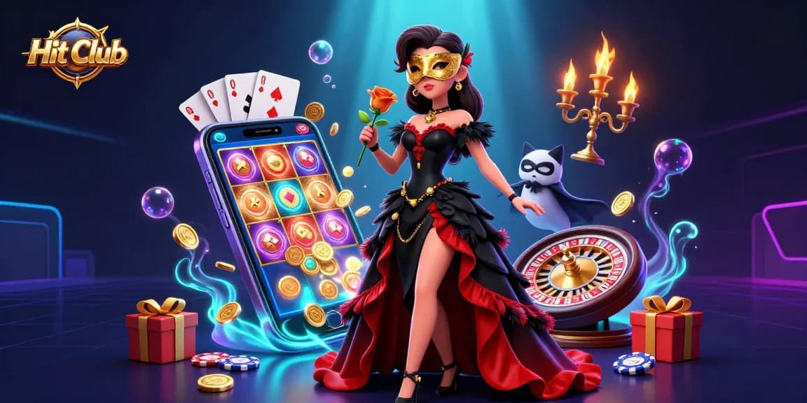 Experience dynamic gaming at Hit Club with a stunning 3D scene filled with live casino action, slots, and more.