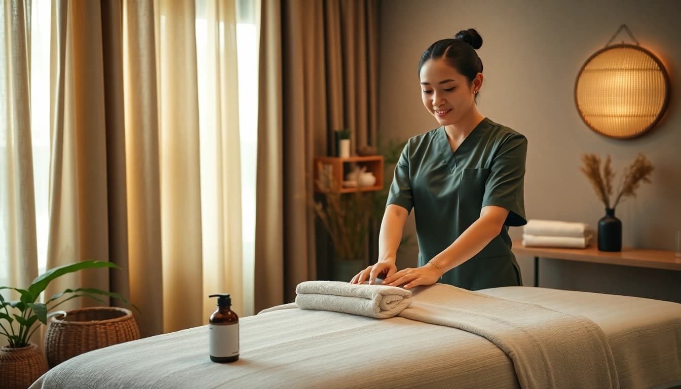 Experience relaxation with 수원출장마사지 in a cozy home setting with a professional therapist.