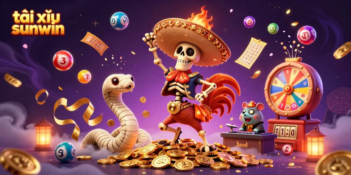 Win big with tài xỉu sunwin: animated scene showcasing vibrant casino elements and characters.