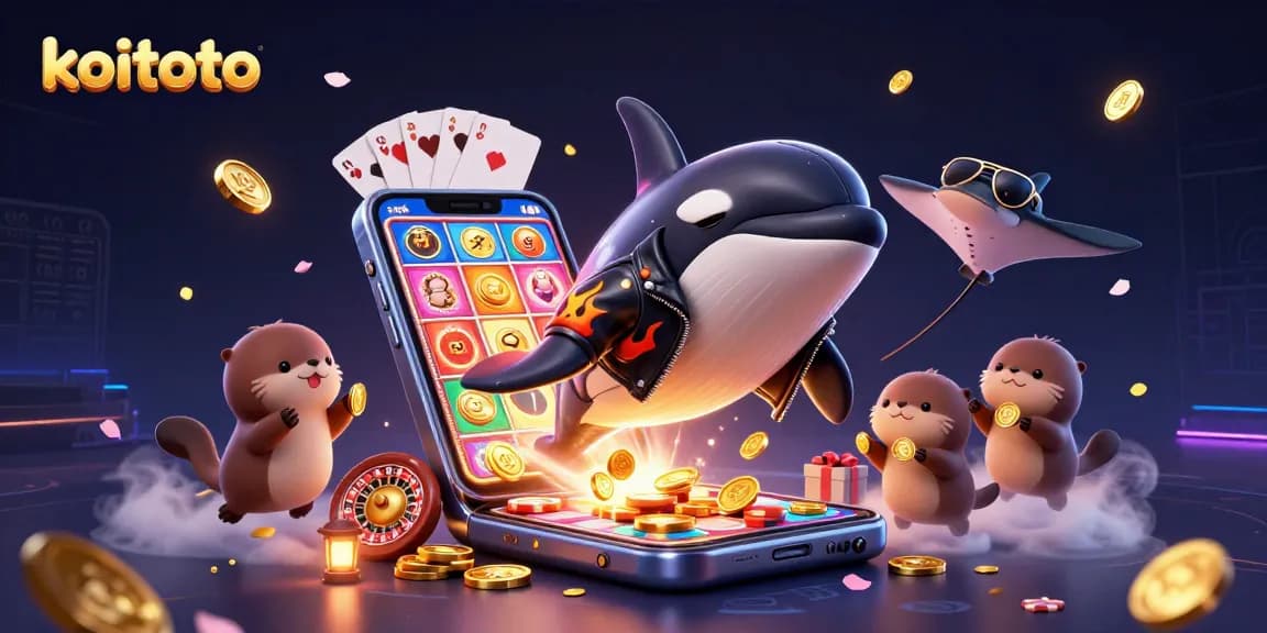 Koitoto jumps into action, showcasing a vibrant online gambling experience with dynamic game elements.