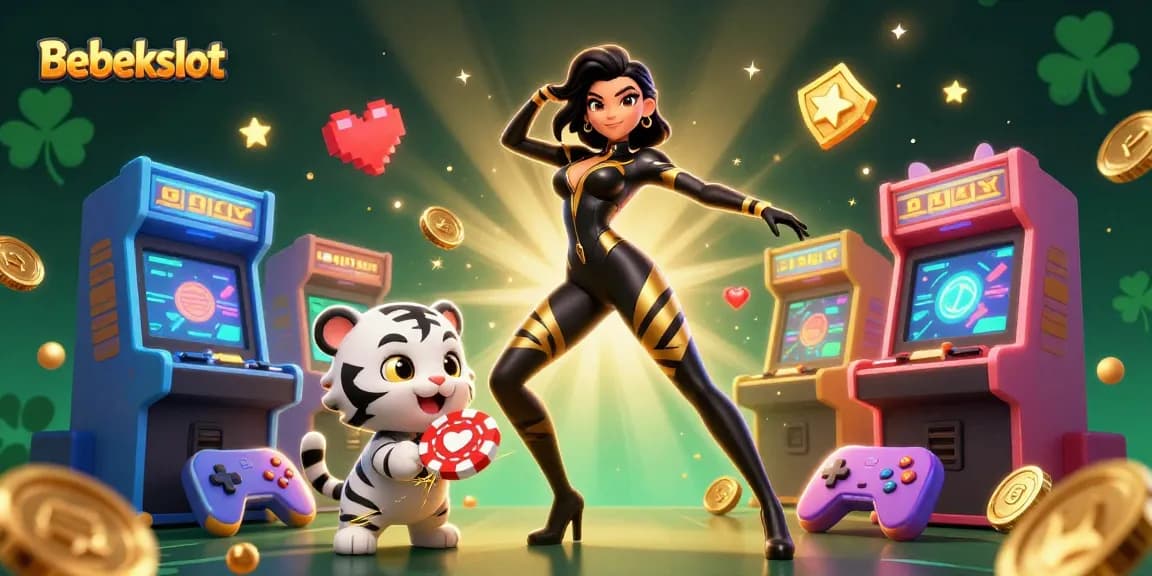 Bebekslot offers thrilling slot games enhanced by a stunning acrobatic character alongside a playful tiger.