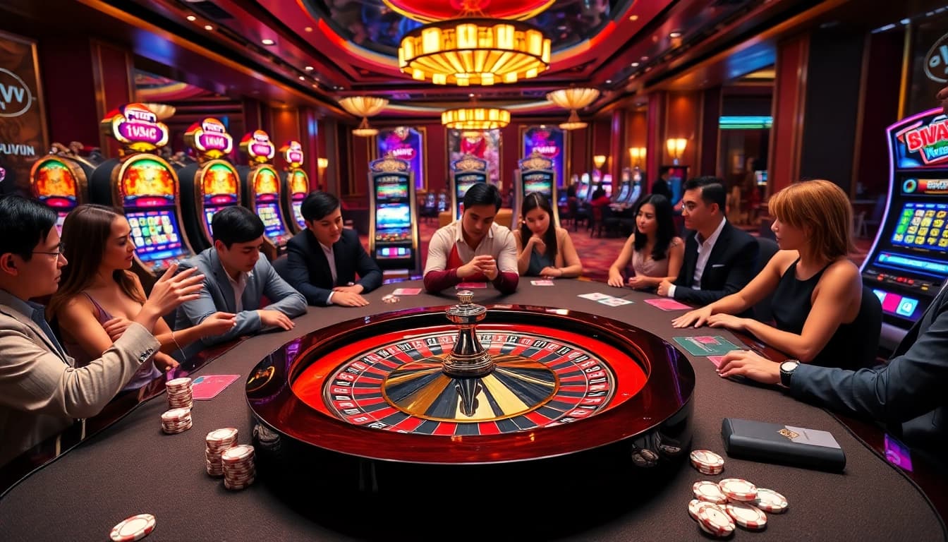 Experience the excitement of winning at 88VV's luxurious casino tables and slot machines.