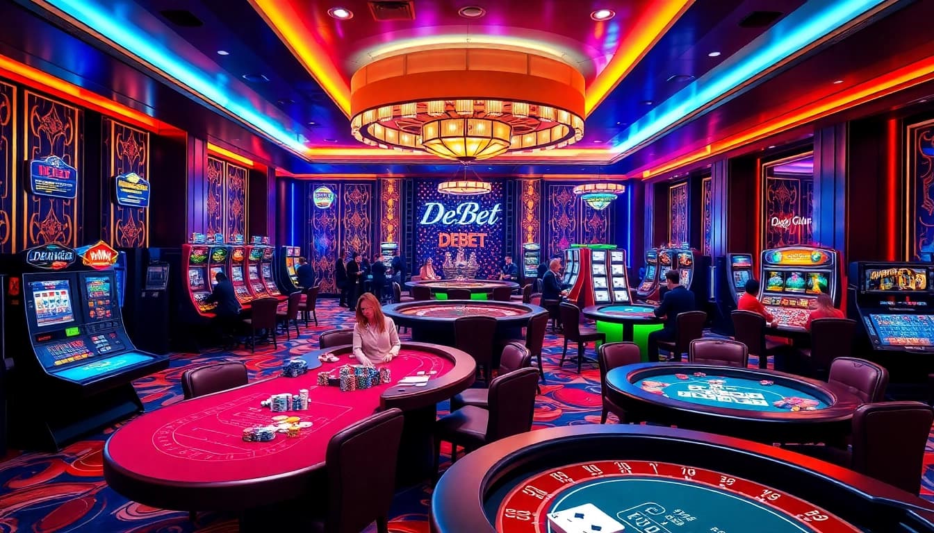 Experience the excitement at Cổng Game DEBET with vibrant casino tables and thrilling gameplay.