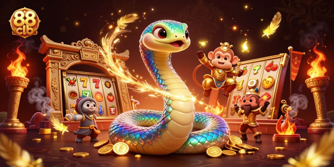 Engage in thrilling gameplay with 88 clb, featuring a vibrant 3D scene filled with action-packed casino elements.
