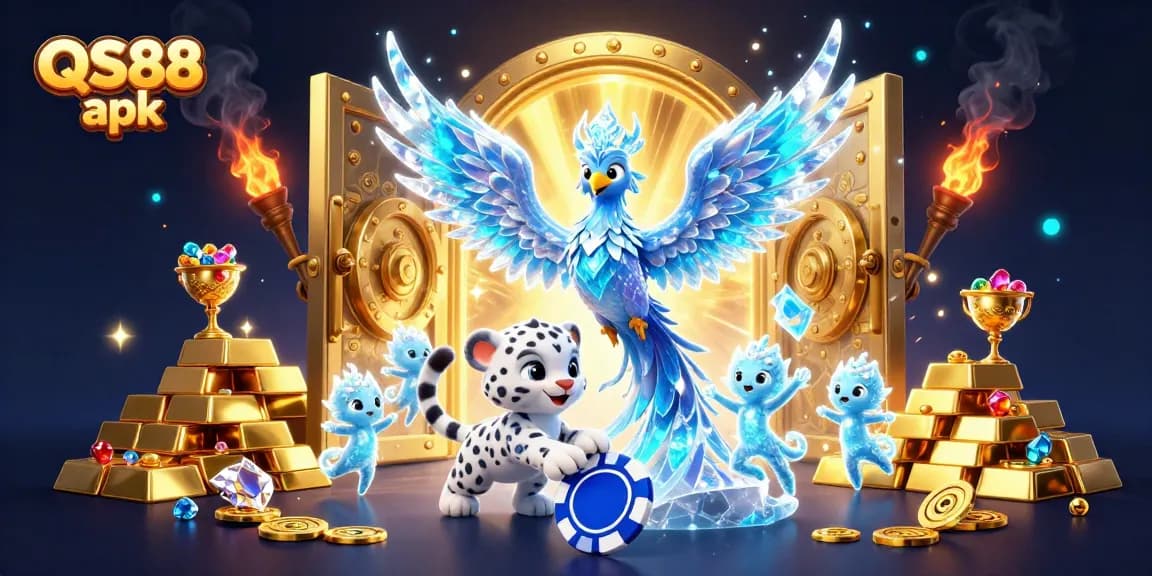 Experience thrilling wins with QS88 apk in this vibrant, fantastical casino scene.